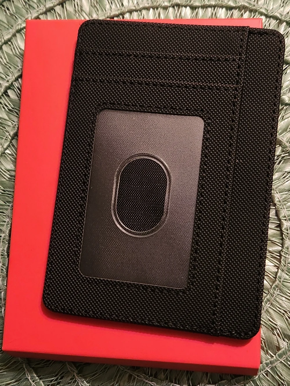 NWOT Slim Black Card Holder with ID Window, RFID Blocking, Airtag Holder NIB